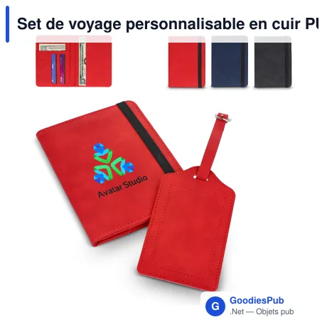 Set de voyage personnalisable en cuir PU avec logo - Saana