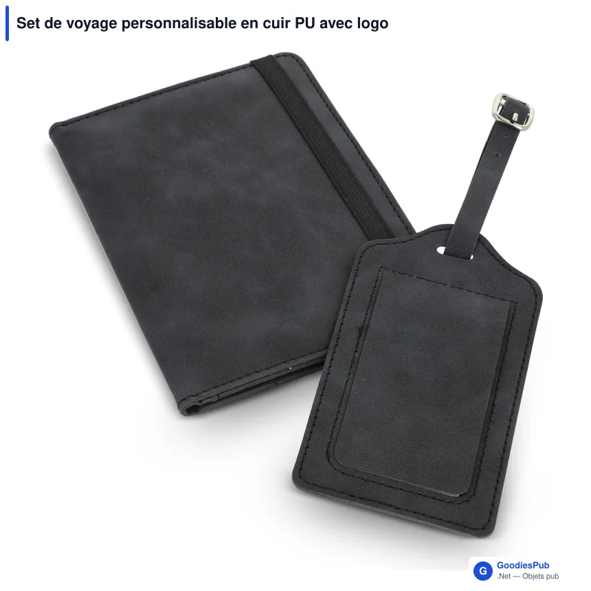 Set de voyage personnalisable en cuir PU avec logo - Saana - Image 2