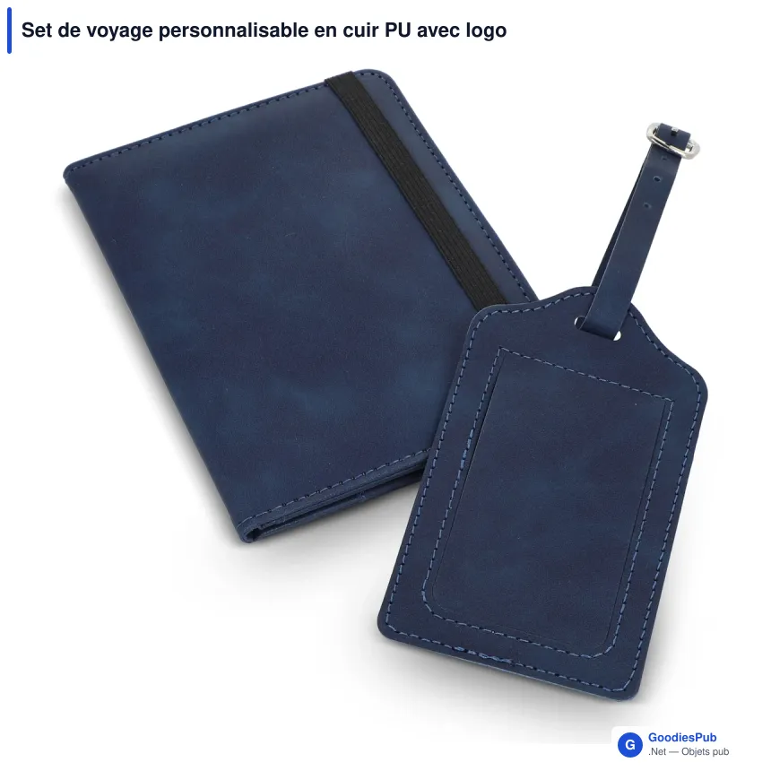 Set de voyage personnalisable en cuir PU avec logo - Saana - Image 3