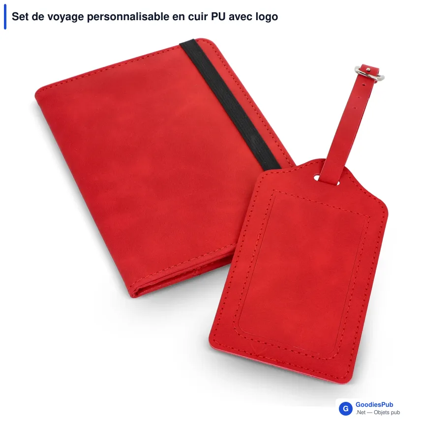 Set de voyage personnalisable en cuir PU avec logo - Saana - Image 4