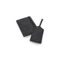 Variante Noir - Set de voyage personnalisable en cuir PU avec logo - Saana