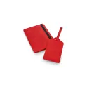 Variante Rouge - Set de voyage personnalisable en cuir PU avec logo - Saana