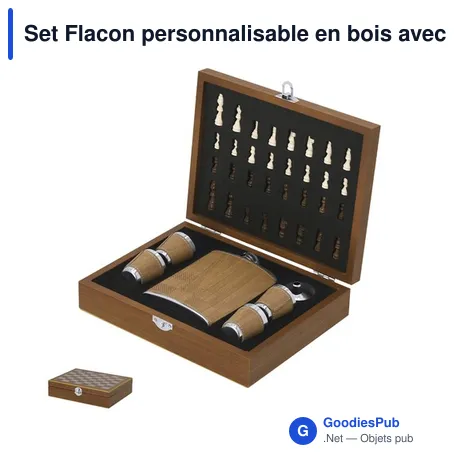 Set Flacon personnalisable en bois avec logo - modèle Fleet