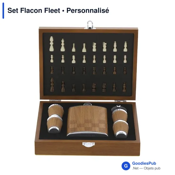 Set Flacon personnalisable en bois avec logo - modèle Fleet - Image 2