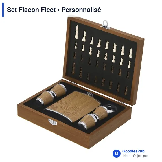 Set Flacon personnalisable en bois avec logo - modèle Fleet - Image 3