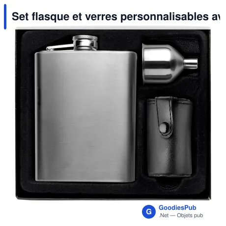 Set flasque et verres personnalisables avec logo - Brittany