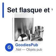 Set flasque et verres personnalisables avec logo - Brittany - Miniature 2