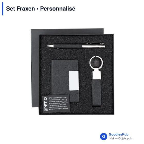 Set Fraxen personnalisable en RPET avec logo - Éco-responsable - Image 2