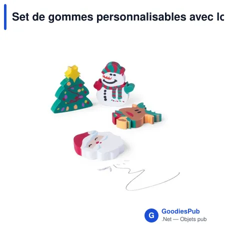 Set de gommes personnalisables avec logo - Flop