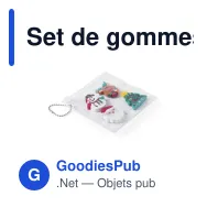 Set de gommes personnalisables avec logo - Flop - Miniature 3