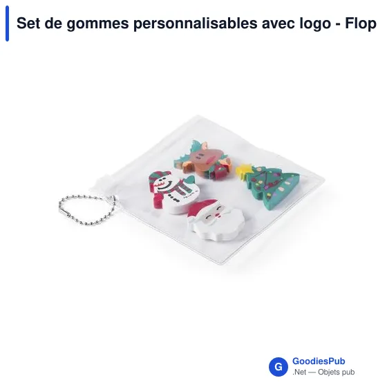 Set de gommes personnalisables avec logo - Flop - Image 3