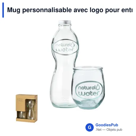 Mug personnalisable avec logo pour entreprises - Set de verres et bouteille