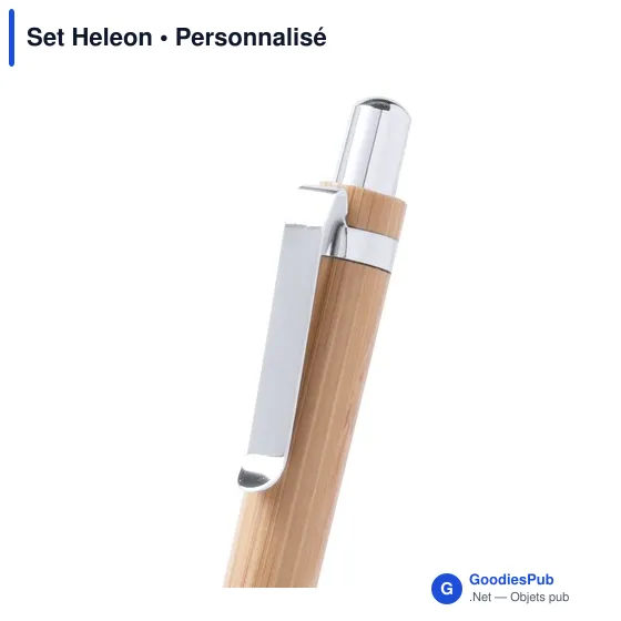 Set Heleon : Ensemble de stylos personnalisables avec logo - Image 4