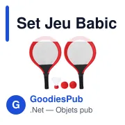 Set de jeux personnalisable Babic avec logo - Raquettes de plage - Miniature 1