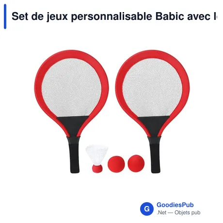 Set de jeux personnalisable Babic avec logo - Raquettes de plage