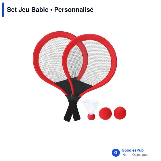 Set de jeux personnalisable Babic avec logo - Raquettes de plage - Image 8