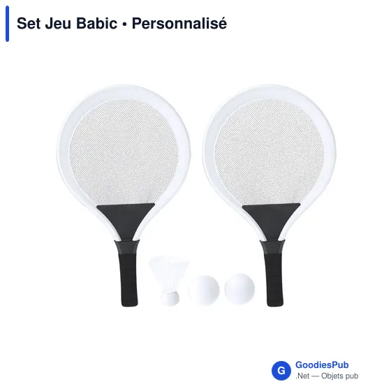 Set de jeux personnalisable Babic avec logo - Raquettes de plage - Image 9