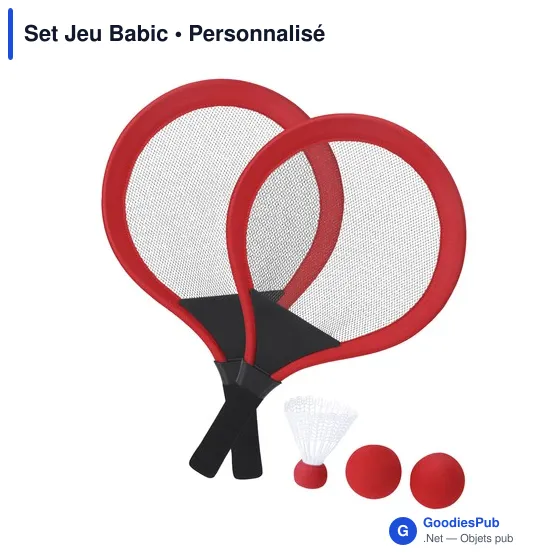 Set de jeux personnalisable Babic avec logo - Raquettes de plage - Image 10