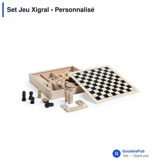 Set de jeux en bois personnalisable avec logo - Xigral - Image 1