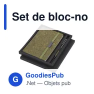 Set de bloc-notes et stylo personnalisable avec logo - Set Malcon - Miniature 1