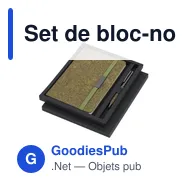 Set de bloc-notes et stylo personnalisable avec logo - Set Malcon - Miniature 3