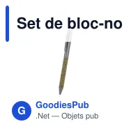 Set de bloc-notes et stylo personnalisable avec logo - Set Malcon - Miniature 6