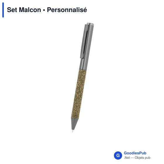 Set de bloc-notes et stylo personnalisable avec logo - Set Malcon - Image 6