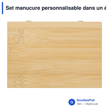 Set manucure personnalisable dans un étui en bambou Lydiaavec logo