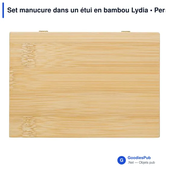 Set manucure personnalisable dans un étui en bambou Lydiaavec logo - Image 1