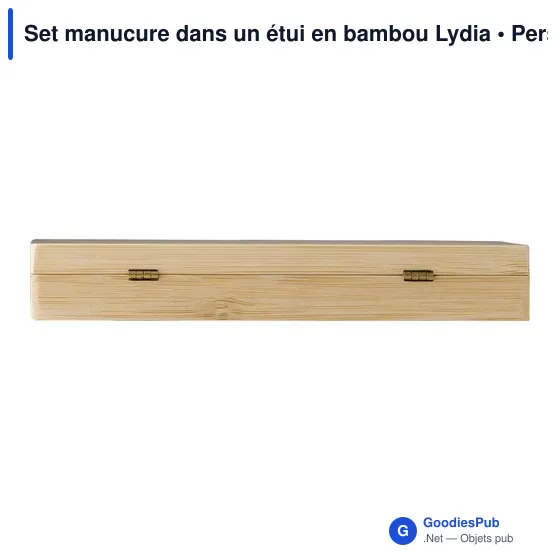Set manucure personnalisable dans un étui en bambou Lydiaavec logo - Image 3