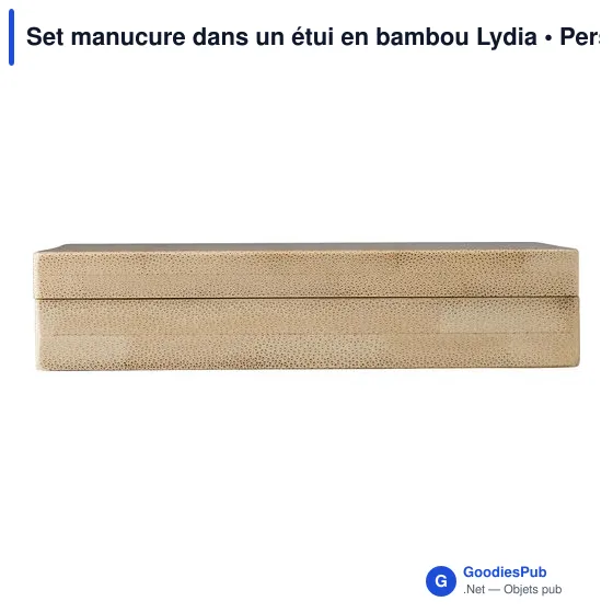 Set manucure personnalisable dans un étui en bambou Lydiaavec logo - Image 4