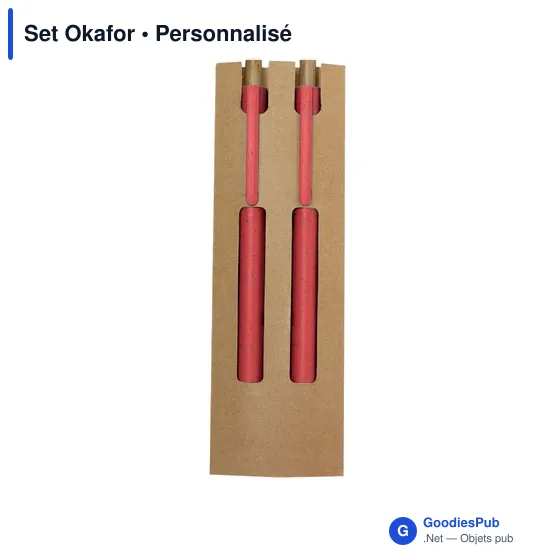 Set de stylo et crayon personnalisable avec logo - Okafor - Image 1