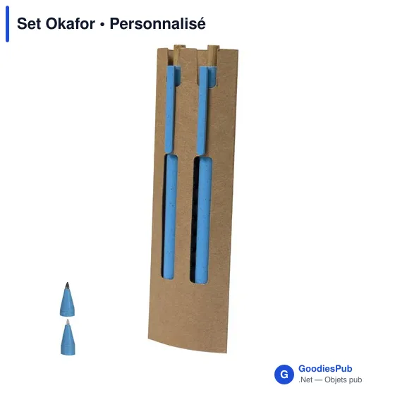Set de stylo et crayon personnalisable avec logo - Okafor - Image 11