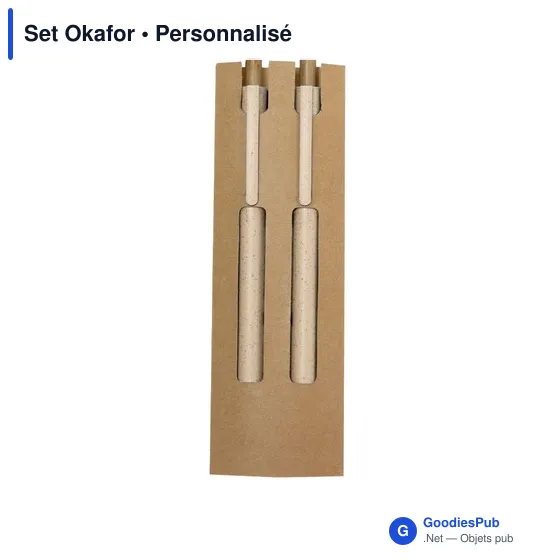 Set de stylo et crayon personnalisable avec logo - Okafor - Image 4