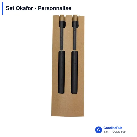 Set de stylo et crayon personnalisable avec logo - Okafor - Image 7