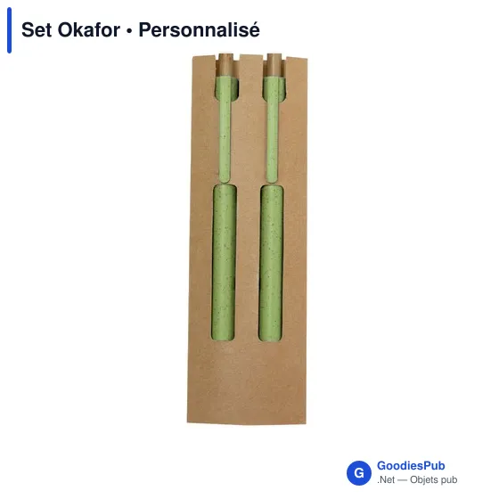 Set de stylo et crayon personnalisable avec logo - Okafor - Image 10