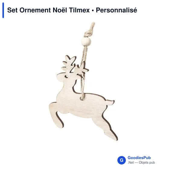 Set d'Ornements de Noël personnalisable Tilmex avec logo en bois - Image 3