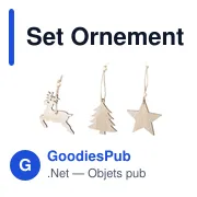 Set d'Ornements de Noël personnalisable Tilmex avec logo en bois - Miniature 4