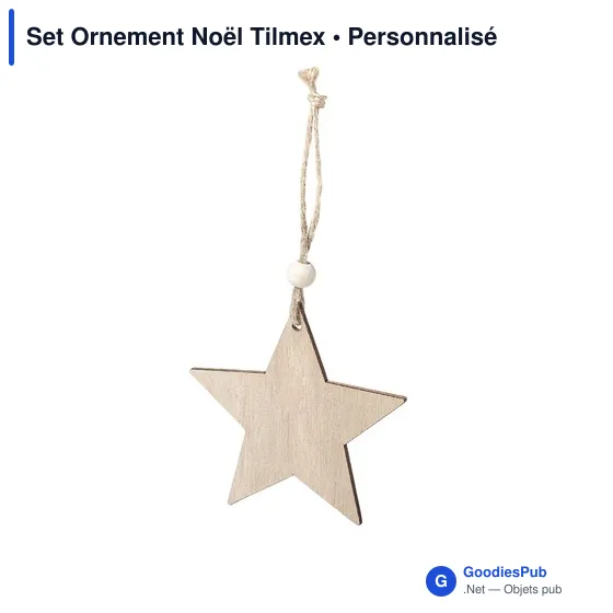Set d'Ornements de Noël personnalisable Tilmex avec logo en bois - Image 5
