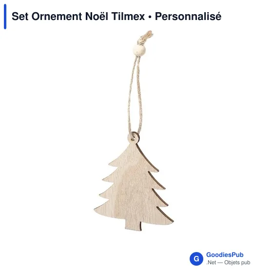 Set d'Ornements de Noël personnalisable Tilmex avec logo en bois - Image 6