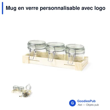 Mug en verre personnalisable avec logo pour entreprises