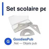Set scolaire personnalisable avec logo - Règle, équerres et rapporteur | Kaulana - Miniature 1