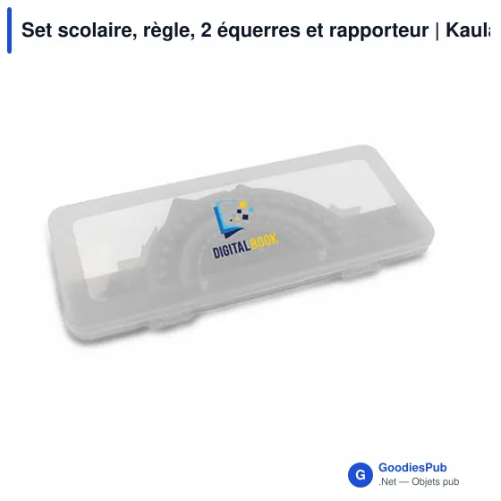 Set scolaire personnalisable avec logo - Règle, équerres et rapporteur | Kaulana - Image 11