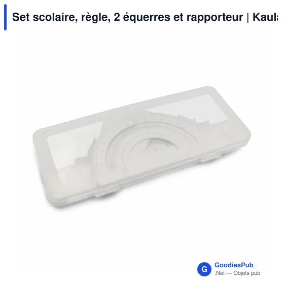 Set scolaire personnalisable avec logo - Règle, équerres et rapporteur | Kaulana - Image 3