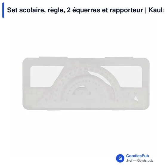 Set scolaire personnalisable avec logo - Règle, équerres et rapporteur | Kaulana - Image 5