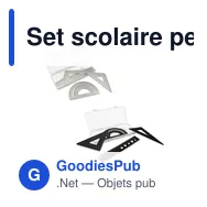 Set scolaire personnalisable avec logo - Règle, équerres et rapporteur | Kaulana - Miniature 6