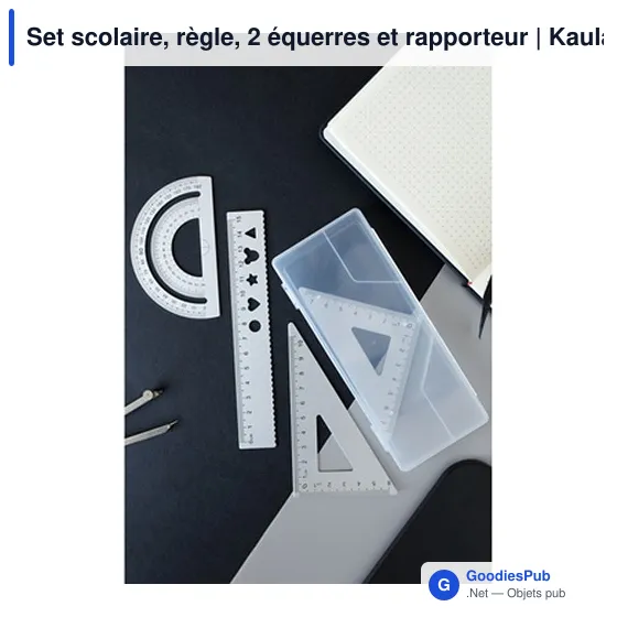 Set scolaire personnalisable avec logo - Règle, équerres et rapporteur | Kaulana - Image 7