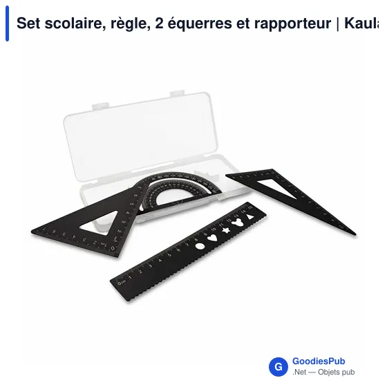 Set scolaire personnalisable avec logo - Règle, équerres et rapporteur | Kaulana - Image 8