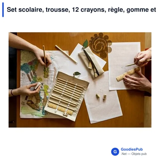 Set scolaire personnalisable avec logo - Trousse et fournitures | Kaleb - Image 2