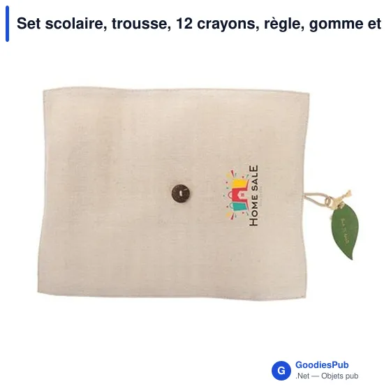 Set scolaire personnalisable avec logo - Trousse et fournitures | Kaleb - Image 7
